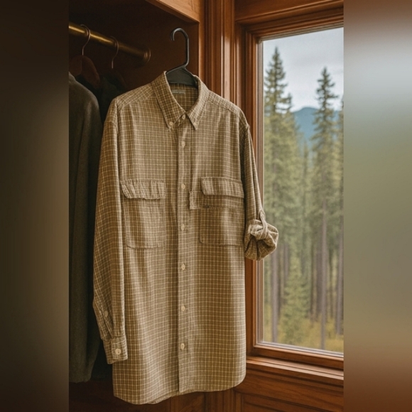 Buzz Off Casual Shacket Insect Repellent Men Large Adventure Seersucker - Picture 8 of 11